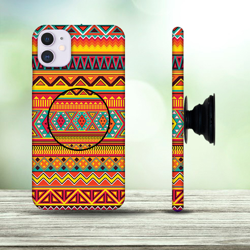 Abstract Indian Design Phone Case with Pop Holder