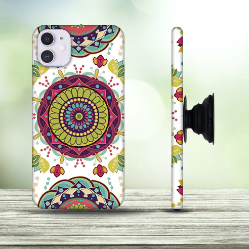 Designer Mundala Art Phone Case with Pop Holder