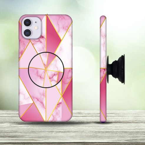 Marble Family Pink Designer Mobile Cover Case with Holder