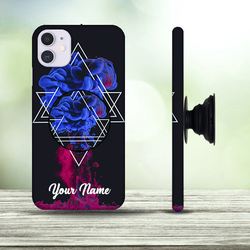 Triangle Smoke Design Phone Case with Holder