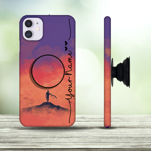 2 – Alone Custom Name Phone Cover with Pop Holder