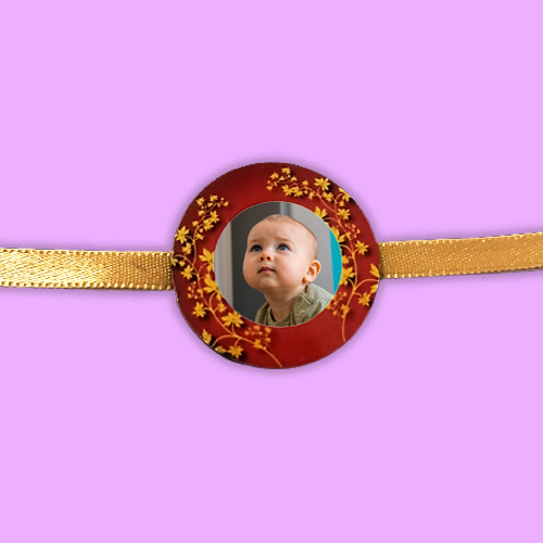 New Round Design Custom Photo Rakhi | Personalized Photo Rakhi