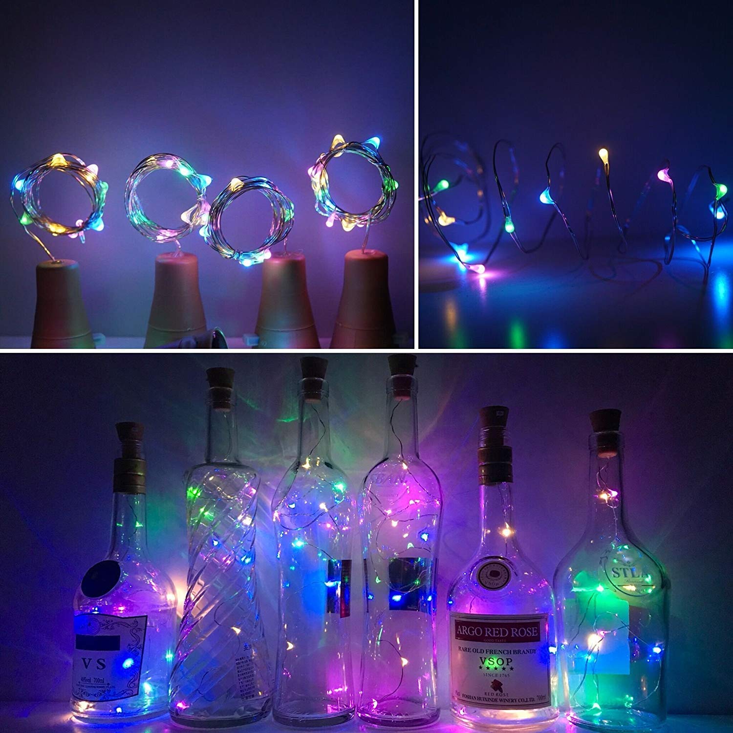 Multicolor Cork Light 20 LED Fairy Lights for Bottles Cork Bottle