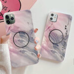 1254 – Custom Name Cute Liquid Phone Case with Holder