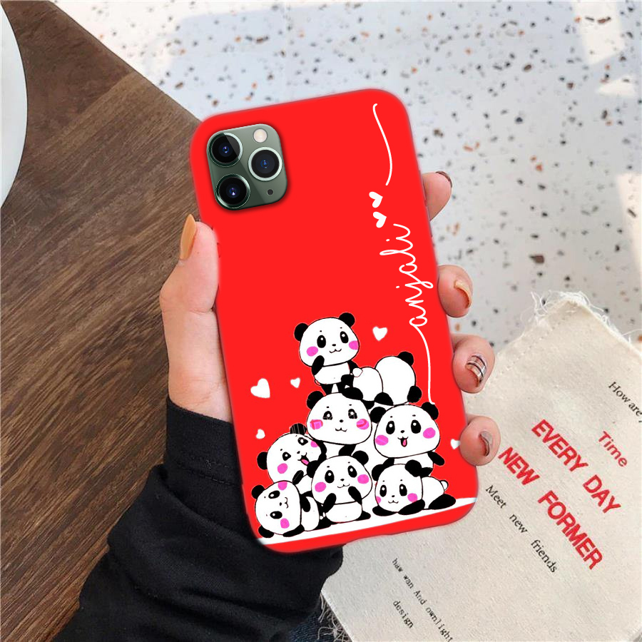 12 – Adorable Panda Family Custom Name Phone Case