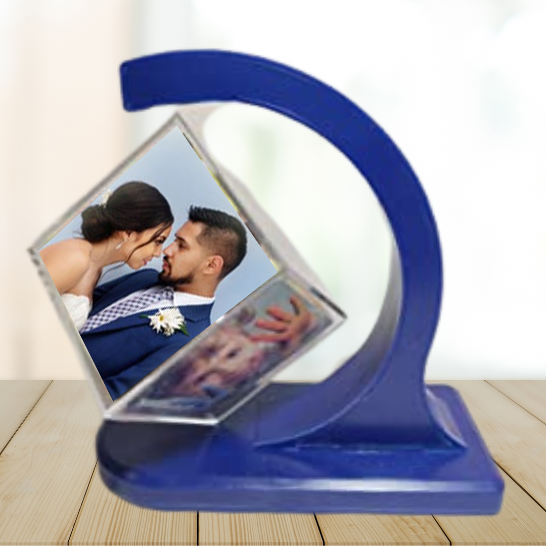 revolving floating photo cube magnetic